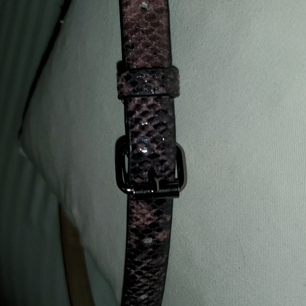 Ann Taylor Purple Lizard Skinny Belt XS